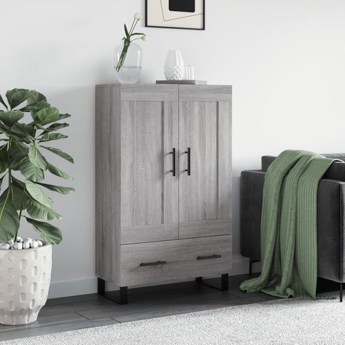  Visoka komoda siva boja hrasta 69,5x31x115 cm konstruirano drvo Cijene