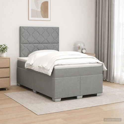  Boxspring krevet s madracem Svjetlosiva 120 x 190 cm Tkanina Cene