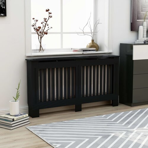 vidaXL pokrov za radijator crni 152 x 19 x 81 cm mdf Cijene
