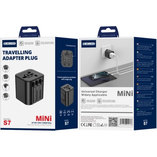 Jellico UNIVERZALNI POTOVALNI ADAPTER S7 MAX 2500W ZA AVTOMOBILE IN NAPRAVE, (5000347882) Slike