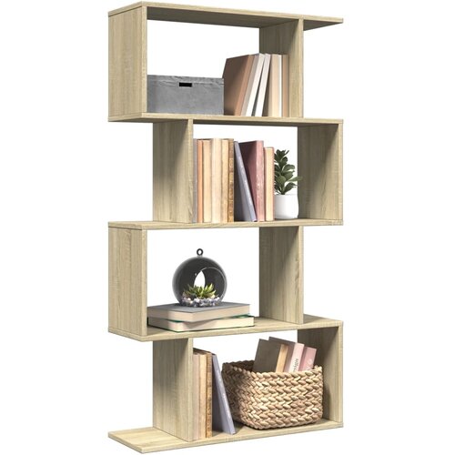 Pregrada regal za knjige 4 razina hrast 70x24x129 cm drveni Cijene
