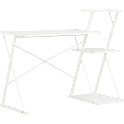 vidaXL Radni stol s policom bijeli 116 x 50 x 93 cm