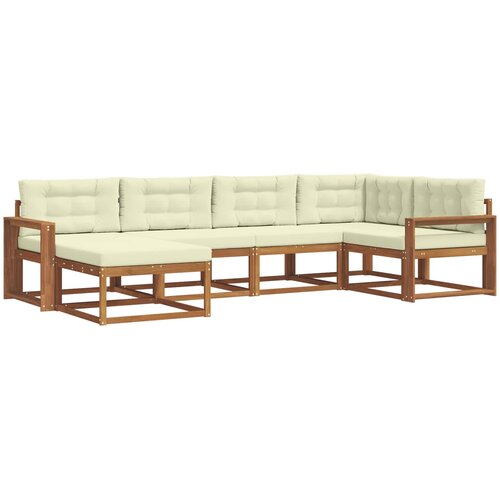  Set vanjskih sofa 6 kom. Prirodna i krem Smeđa 331 x 172,5 x 73 cm Slike