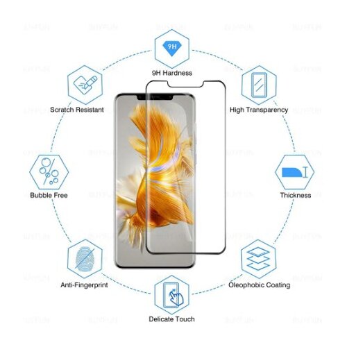  Zaščitno kaljeno steklo Full Face za Huawei Mate 50 Pro - črno Cene