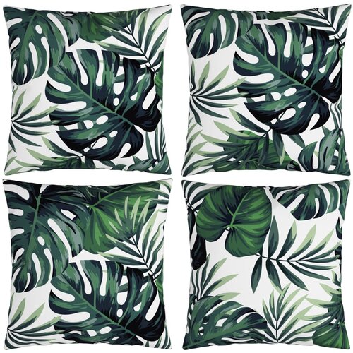 VidaXL Okrasne blazine 4 kosi vzorec listov 60x60 cm blago Slike