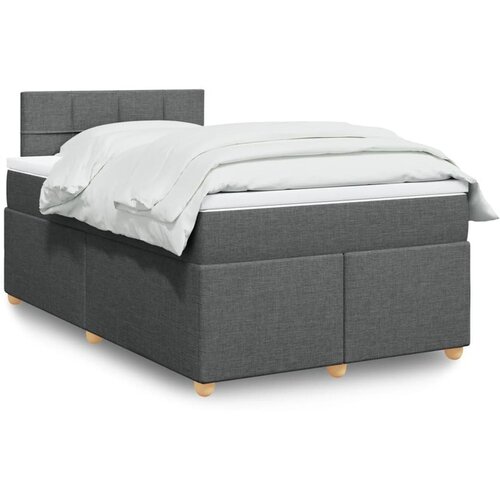 vidaXL Krevet box spring s madracem tamnosivi 120 x 190 cm tkanina Cijene