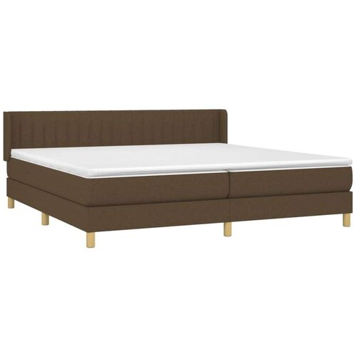  Krevet s oprugama i madracem tamnosmeđi 200x200 cm od tkanine Slike