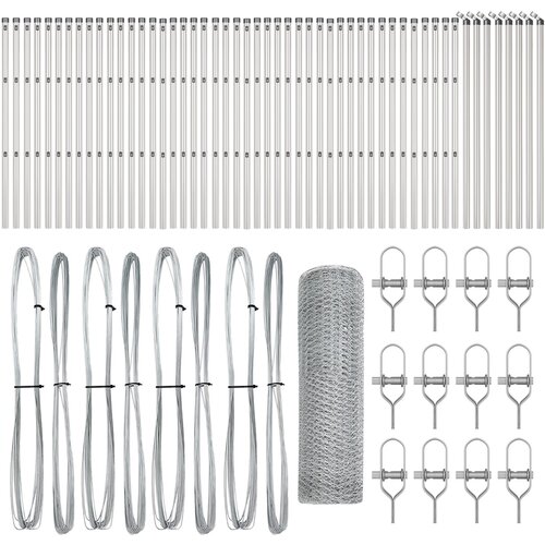 vidaXL heksagonalna ograda 0.6x100 m galvanizirani čelik, stupovi za ogradu 13 kom Ø32 mm 100 cm galvanizirani čelik Cijene