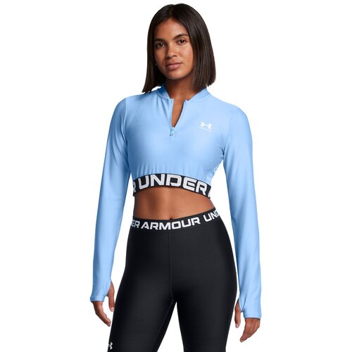 Under Armour Women‘s top HeatGear Rib 1/4 Zip LS Blue M Slike