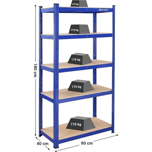 Songmics Regal 90 x 180 x 40 cm rjavo-moder,GLR40Q Slike
