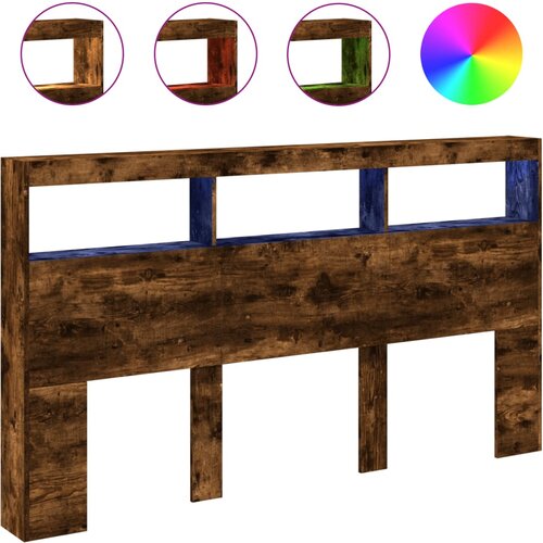 Maison Chic posteljno vzglavje - vzglavna omarica - nočna omarica led dimljeni hrast 180x17x102 cm, (21705872) Cene