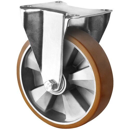 Eurokraft basic PU-kolo na aluminijastem plati&amp;scaron;ču, &amp;Oslash; x &amp;scaron;irina kolesa 160 x 50 mm, od 2 kosov, fiksno kolo Slike