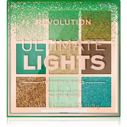Makeup Revolution Ultimate Lights paleta senčil za oči odtenek Jewels 8,1 g