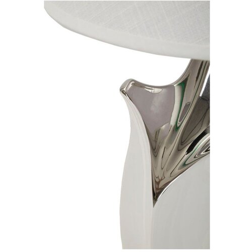 Mauro Ferretti Bijela/u srebrnoj boji stolna lampa keramička s tekstilnim sjenilom (visina 51 cm) Shiney &amp;ndash; Slike