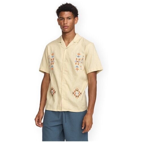 Rvlt Revolution Srajce z dolgimi rokavi RVLT Cuban Shirt - Offwhite Bež Slike