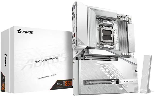 Gigabyte B850 AORUS STEALTH ICE Motherboard - AMD Ryzen 9000 Series CPUs, 14+2+2 Phases Digital VRM, up to 8200MHz DDR5 (OC), 2xPCIe 5.0 + 2xPCIe 4.0 M.2, WIFI 7, 5 GbE LAN, USB 3.2 Gen 2 Cijene