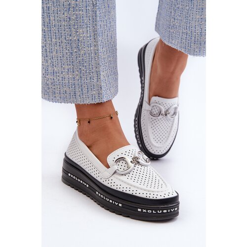 S. BARSKI Women's Leather Platform Moccasins with Decoration S.Barski Cijene