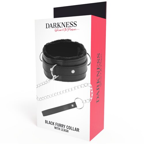 Darkness Ovratnica S Povodcem Black Furry Colar Cene