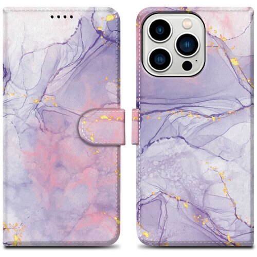 Cadorabo Ohi&scaron;je, združljiv z Apple - Design Pink Purple Marmor &scaron;t. 5 - Za&scaron;čitni pokrov z magnetnim zapiranjem, funkcijo stojala in režo za kartico, (20556319) Cene
