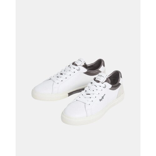 PepeJeans Modne superge PLS31588 KENTON COURT W Bela Slike