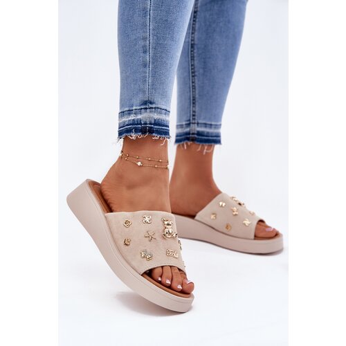 VINCEZA Women's Suede Slippers With Pins Cijene