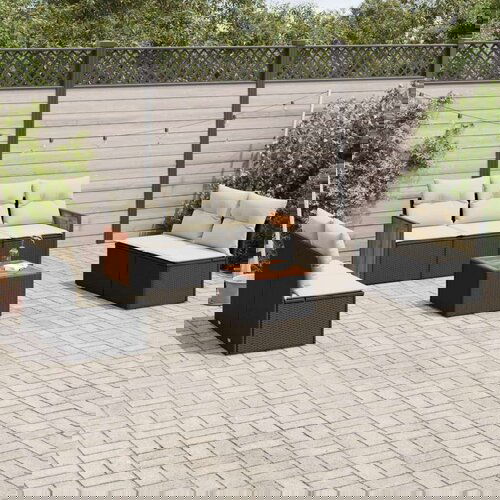 vidaXL 8-dijelni set vrtnih sofa od poliratana s jastucima crni Cijene