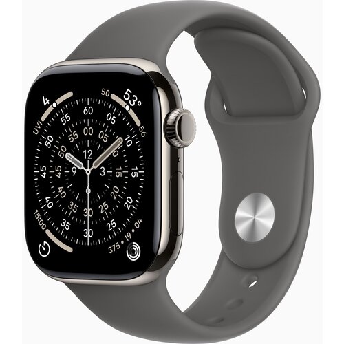 Apple Watch Series 11&nbsp;GPS + Cellular 42mm&nbsp;Natural Titanium Case with Stone Grey Sport Band - M/L, (5000011455) Cene