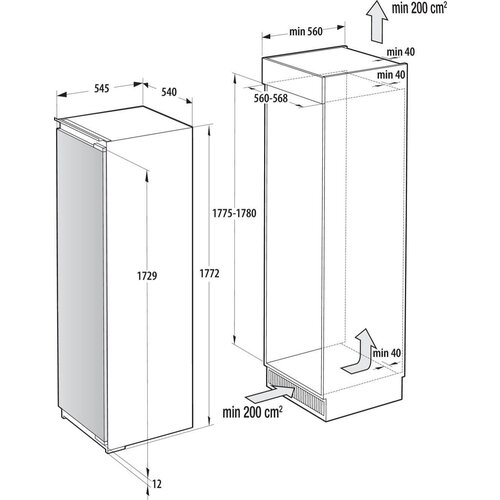Gorenje FNCI517E62WF vgradna zamrzovalna omara Slike