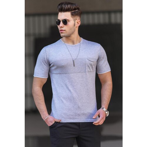 Madmext Men's Gray T-Shirt 5089 Slike