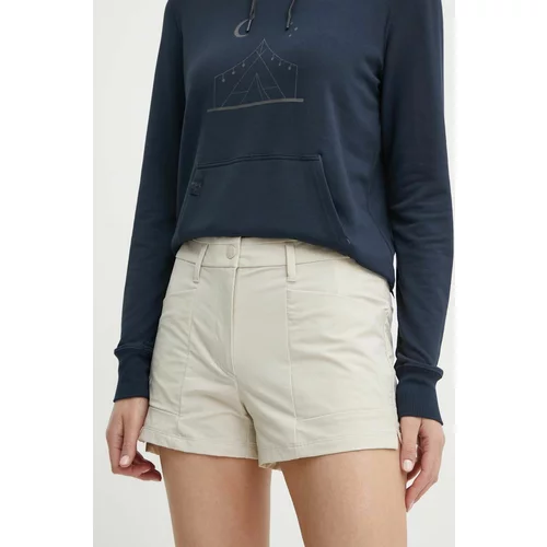 Salewa Kratke outdoor hlače Puez boja: bež, bez uzorka, srednje visoki struk, 00-0000028315