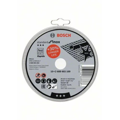 Bosch Rezni disk Standard for INOX Rapido (Promjer rezne ploče: 115 mm, Debljina plohe: 1 mm)