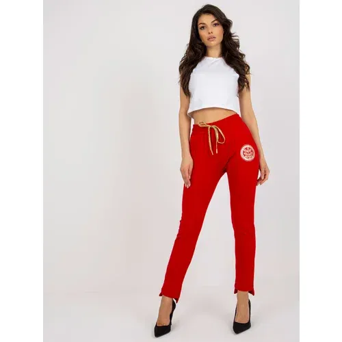 Fashion Hunters Red women's sweatpants with print