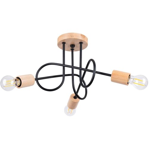  Sollux SL.1477 - Plafonski luster EMBER 3xE27/15W/230V crna/bež/bukva Cene