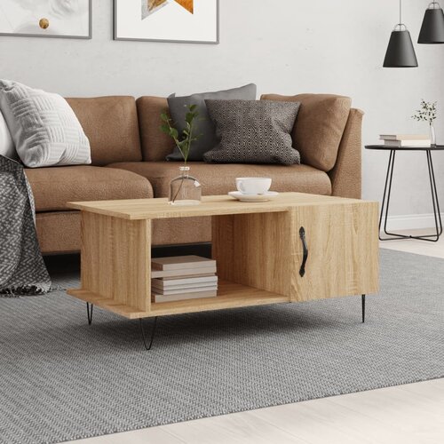 VidaXL Klubska mizica sonoma hrast 90x50x40 cm konstruiran les Slike