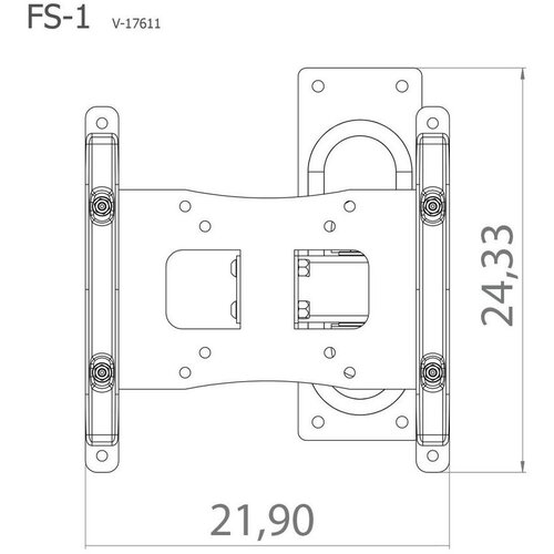 MID.YOU Stenski Nosilec Za Tv Fs 1, Srebrna, 24,33 Cm Slike