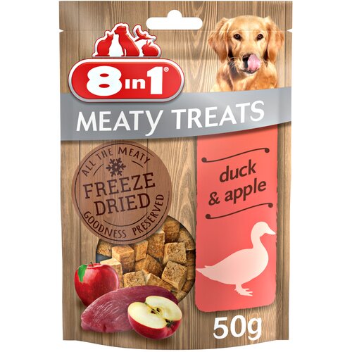 3 + 1 gratis! 4 x 8in1 grickalice za pse - Meaty Treats pačetina i jabuka (4 x 50 g) Cijene