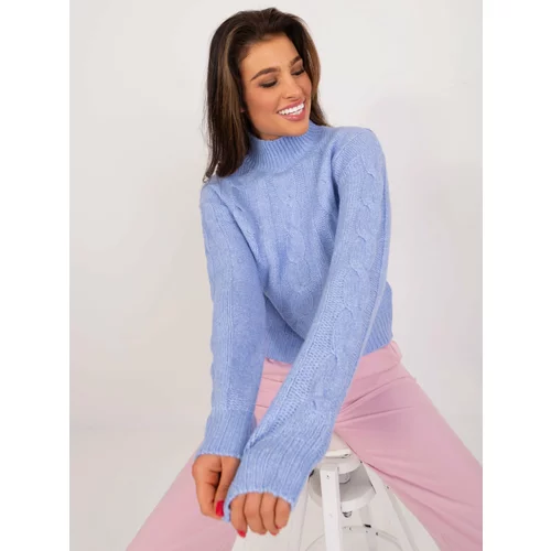 Fashion Hunters Women's blue sweater MAYFLIES with cables