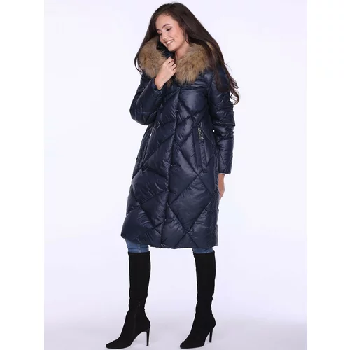 PERSO Woman's Coat BLH220039FXF Navy Blue