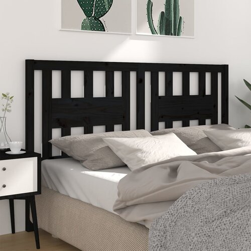vidaXL Uzglavlje crno 206 x 4 x 100 cm od masivne borovine Cijene