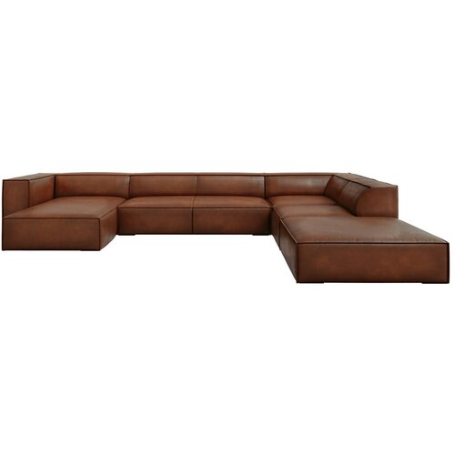 Windsor &amp;amp; Co Sofas Konjak smeđa kožna kutna garnitura (desni kut) Madame - Slike