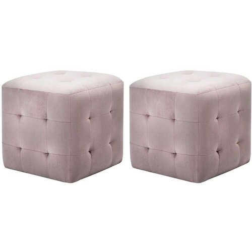 Noćni ormarići 2 kom rozi 30 x 30 x 30 cm od baršunaste tkanine Cijene