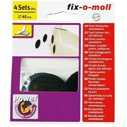 Fix-o-moll gumb na čičak power (promjer: 45 mm, crne boje, 4 kom.)