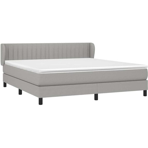  Krevet s oprugama i madracem svjetlosivi 180x200 cm od tkanine Slike
