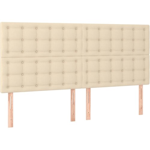  LED uzglavlje krem 180x5x118/128 cm od tkanine Slike