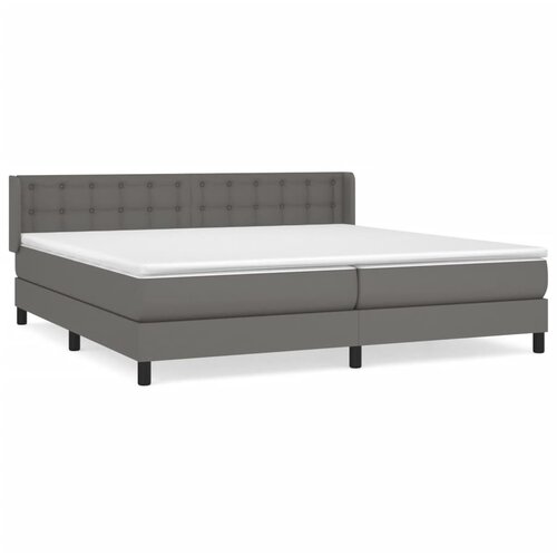 Maison Chic Box spring postelja - Vzmetna postelja z vzmetnico siva 200x200 cm umetno usnje SL2210, (21906949) Cene