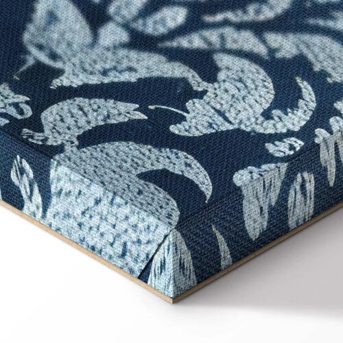  Slika - Retro Ornament Decorative Motif in Worn Blues 60x40 Akustična Slike
