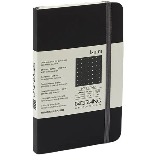  Ispira, notes tvrdi povez, 96 lista, Fabriano, odaberite motiv 9x14 Tačke Crna Cene