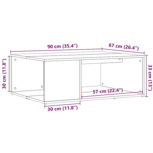 Stol za kavu Artisan hrast 90x67x33 cm Konstruirano drvo Slike