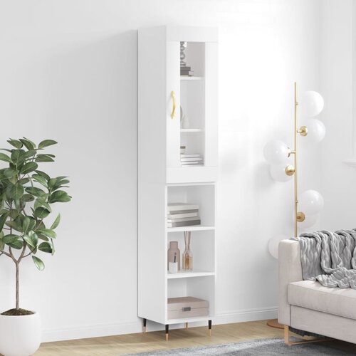 The Living Store Visoka omara bela 34,5x34x180 cm inženirski les - Visoka Omara, (21429127) Slike