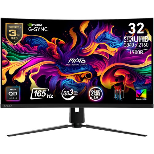 MSI ukrivljen gaming monitor MAG 321CUP QD-OLED, 32 inch MON00070 Cene